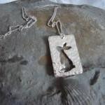 Silver Rabbit Pendant: A Curious Bunny Stands Up..