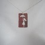 Pendant Girl With Umbrella : A Sterling Silver..