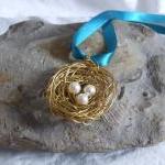 Brass Nest Pendant: A Cute Birds Nest Pendant Made..